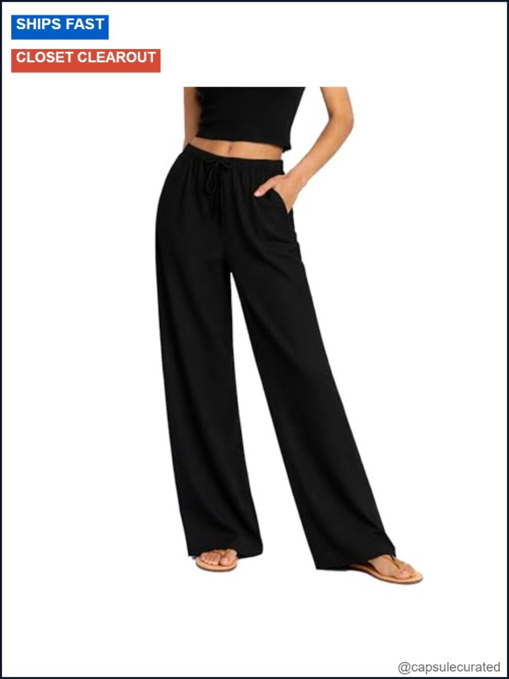 Wide Leg Linen Palazzo Pants High Waisted Loose Fit Summer